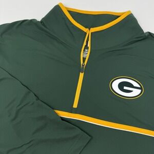 Green Bay Packers Shirt Quarter Zip Pullover Mens XL NFL Football‎ Long Sleeve